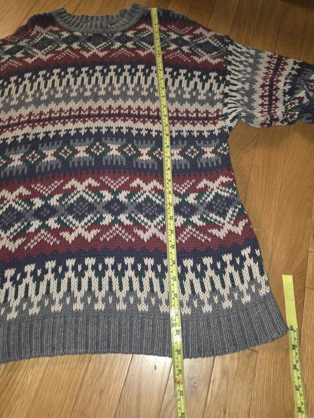 VINTAGE Y2K ABERCROMBIE & FITCH Men's Multicolor Fair Isle Crewneck Sweater XL